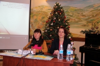  Е. Чиркова и Т. Рощина на презентации Иркутской области